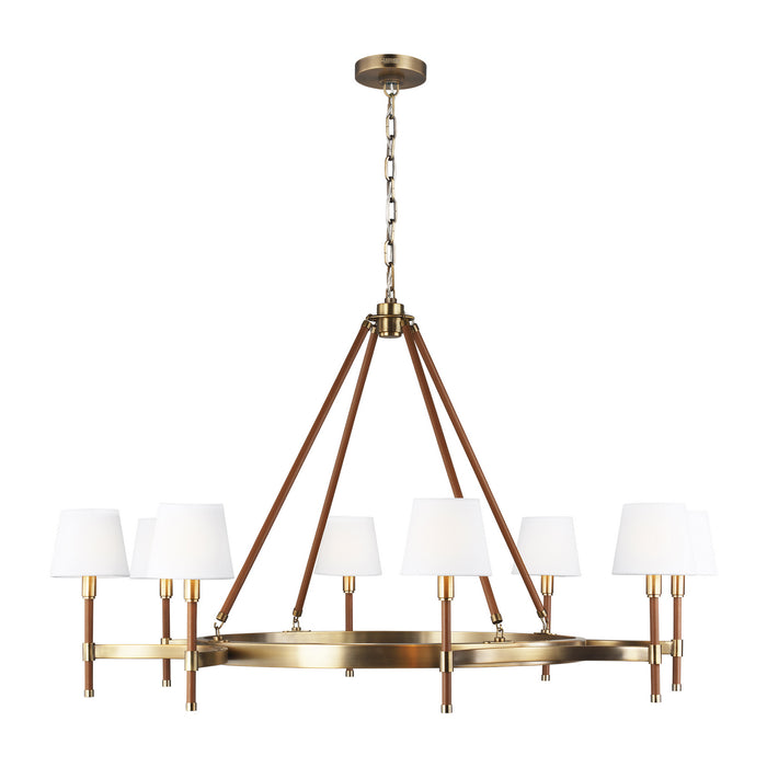 Myhouse Lighting Visual Comfort Studio - LC1018TWB - Eight Light Chandelier - Katie - Time Worn Brass