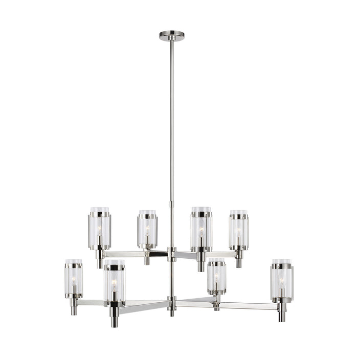 Myhouse Lighting Visual Comfort Studio - LC1038PN - Eight Light Chandelier - Flynn - Polished Nickel