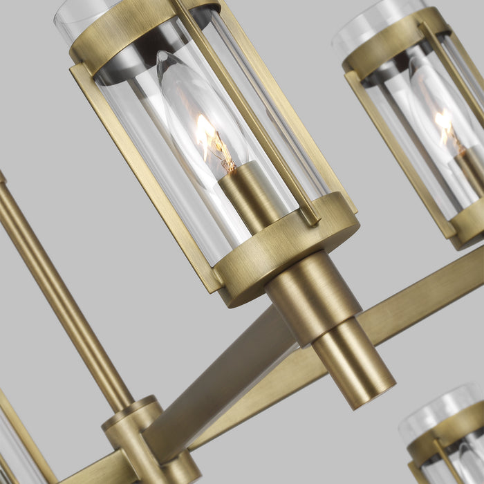 Myhouse Lighting Visual Comfort Studio - LC1038TWB - Eight Light Chandelier - Flynn - Time Worn Brass