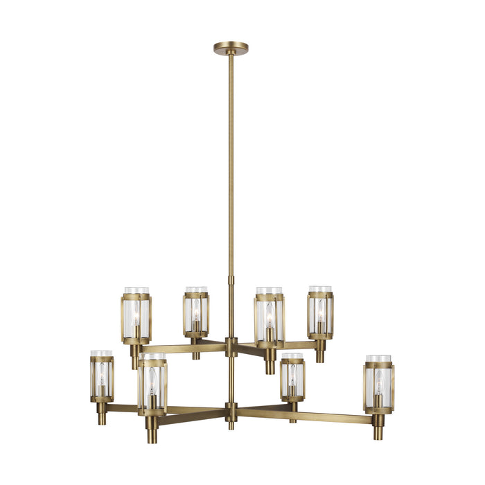 Myhouse Lighting Visual Comfort Studio - LC1038TWB - Eight Light Chandelier - Flynn - Time Worn Brass