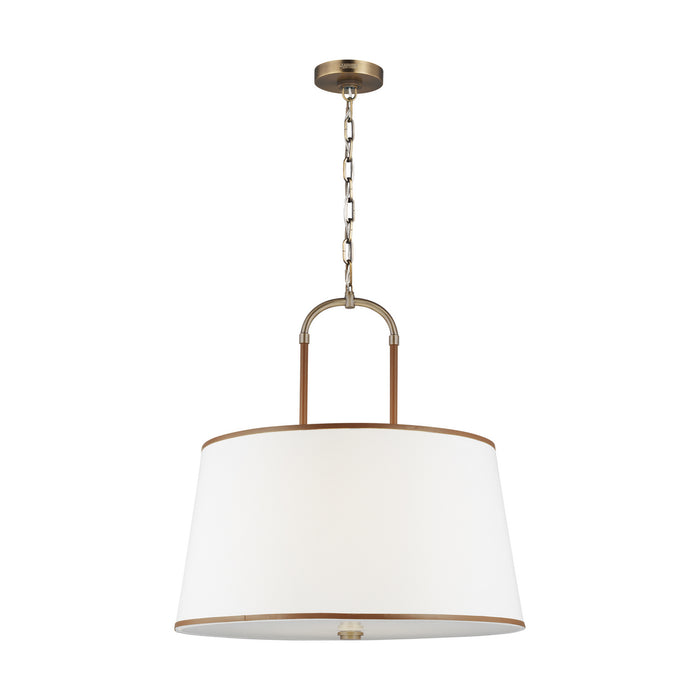 Myhouse Lighting Visual Comfort Studio - LP1024TWB - Four Light Pendant - Katie - Time Worn Brass