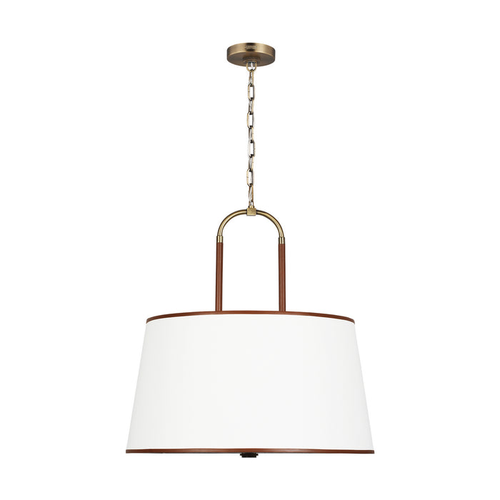 Myhouse Lighting Visual Comfort Studio - LP1024TWB - Four Light Pendant - Katie - Time Worn Brass