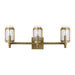 Myhouse Lighting Visual Comfort Studio - LV1023TWB - Three Light Vanity - Flynn - Time Worn Brass