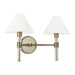 Myhouse Lighting Visual Comfort Studio - LV1032TWB - Two Light Vanity - Robert - Time Worn Brass