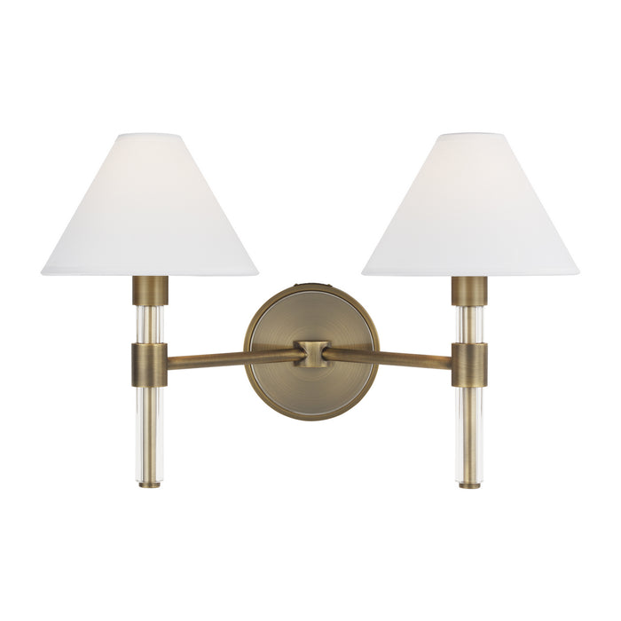 Myhouse Lighting Visual Comfort Studio - LV1032TWB - Two Light Vanity - Robert - Time Worn Brass