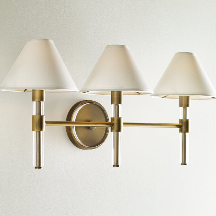 Myhouse Lighting Visual Comfort Studio - LV1043TWB - Three Light Vanity - Robert - Time Worn Brass