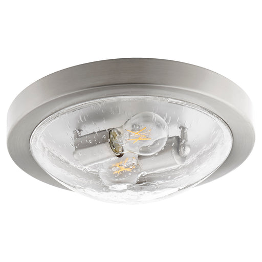 Myhouse Lighting Quorum - 3502-13-65 - Two Light Ceiling Mount - 3502 Contempo Ceiling Mounts - Satin Nickel w/ Clear/Seeded