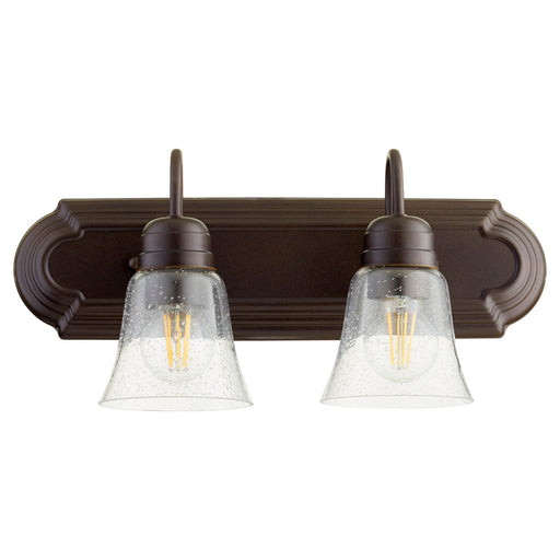 Myhouse Lighting Quorum - 5094-2-286 - Two Light Vanity - 5094 Vanities - Oiled Bronze w/ Clear/Seeded