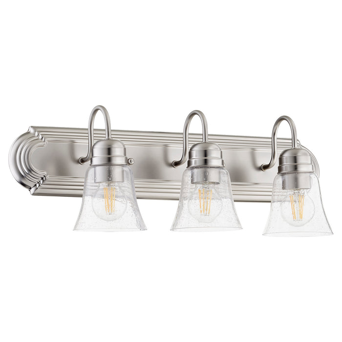 Myhouse Lighting Quorum - 5094-3-265 - Three Light Vanity - 5094 Vanities - Satin Nickel w/ Clear/Seeded