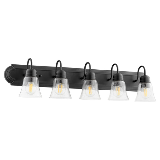 Myhouse Lighting Quorum - 5094-5-269 - Five Light Vanity - 5094 Vanities - Textured Black w/ Clear/Seeded