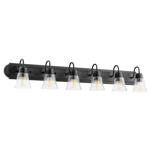 Myhouse Lighting Quorum - 5094-6-269 - Six Light Vanity - 5094 Vanities - Textured Black w/ Clear/Seeded