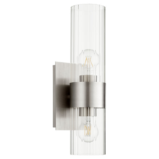 Myhouse Lighting Quorum - 5826-2-65 - Two Light Wall Mount - 5826 Clear Fluted Wall Mounts - Satin Nickel