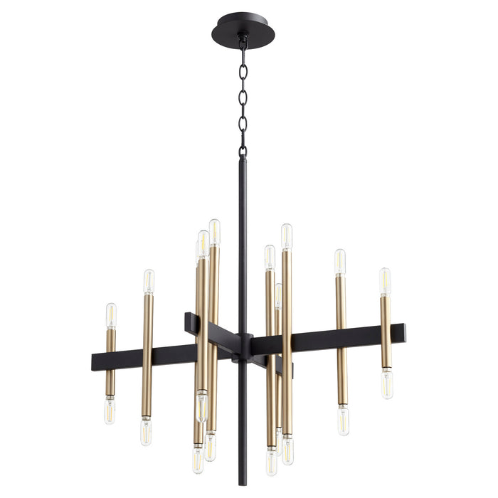 Myhouse Lighting Quorum - 60-20-6980 - 20 Light Chandelier - Luxe - Textured Black w/ Aged Brass