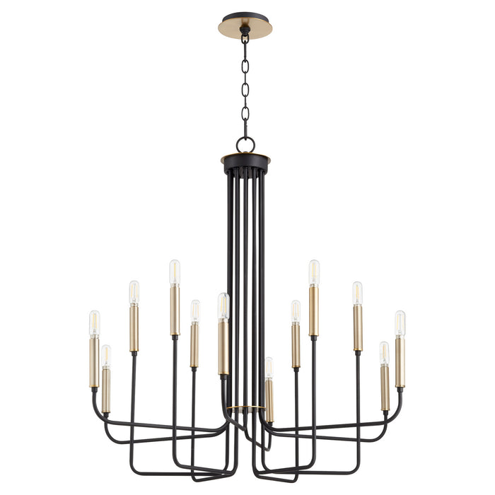 Myhouse Lighting Quorum - 630-126980 - 12 Light Chandelier - Hope - Textured Black w/ Aged Brass