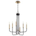 Myhouse Lighting Quorum - 630-6-6980 - Six Light Chandelier - Hope - Textured Black w/ Aged Brass