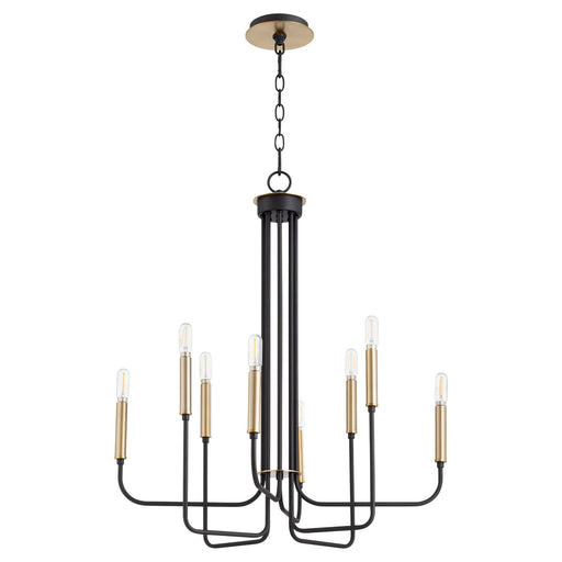 Myhouse Lighting Quorum - 630-8-6980 - Eight Light Chandelier - Hope - Textured Black w/ Aged Brass
