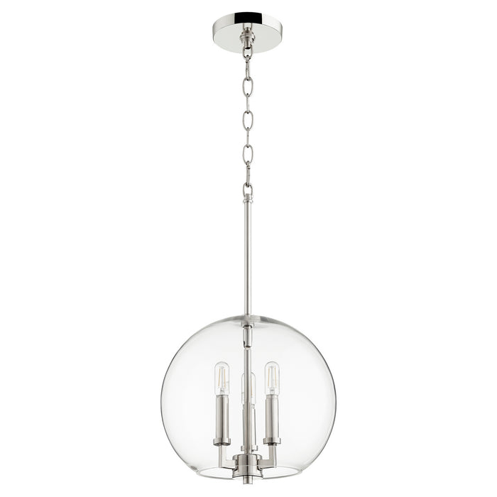 Myhouse Lighting Quorum - 873-3-62 - Three Light Pendant - 873 Globe Pendants - Polished Nickel