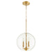 Myhouse Lighting Quorum - 873-3-80 - Three Light Pendant - 873 Globe Pendants - Aged Brass