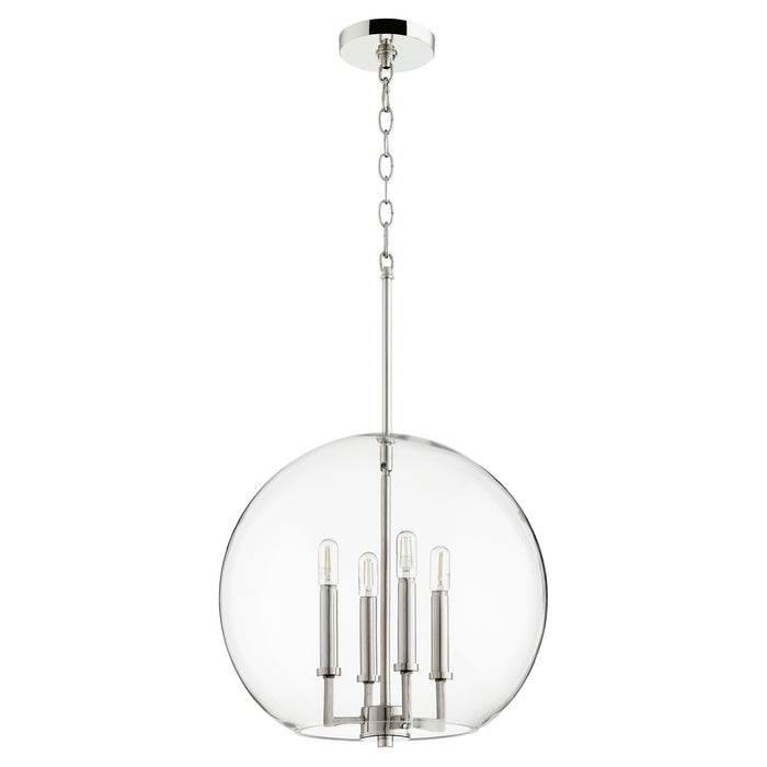 Myhouse Lighting Quorum - 873-4-62 - Four Light Pendant - 873 Globe Pendants - Polished Nickel