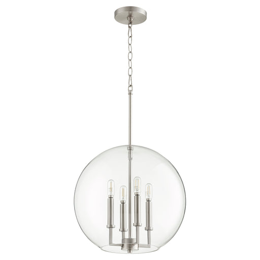 Myhouse Lighting Quorum - 873-4-65 - Four Light Pendant - 873 Globe Pendants - Satin Nickel