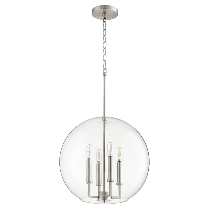 Myhouse Lighting Quorum - 873-4-65 - Four Light Pendant - 873 Globe Pendants - Satin Nickel