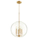 Myhouse Lighting Quorum - 873-4-80 - Four Light Pendant - 873 Globe Pendants - Aged Brass