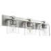 Myhouse Lighting Quorum - 5369-3-265 - Three Light Vanity - 5369 Vanities - Satin Nickel w/ Clear/Seeded