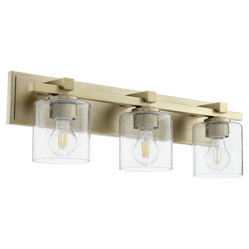 Myhouse Lighting Quorum - 5369-3-280 - Three Light Vanity - 5369 Vanities - Aged Brass w/ Clear/Seeded