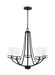 Myhouse Lighting Generation Lighting - 3121605EN3-112 - Five Light Chandelier - Robie - Midnight Black