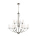 Myhouse Lighting Generation Lighting - 3121609-962 - Nine Light Chandelier - Robie - Brushed Nickel