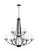 Myhouse Lighting Generation Lighting - 3121609EN3-112 - Nine Light Chandelier - Robie - Midnight Black