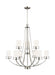 Myhouse Lighting Generation Lighting - 3121609EN3-962 - Nine Light Chandelier - Robie - Brushed Nickel