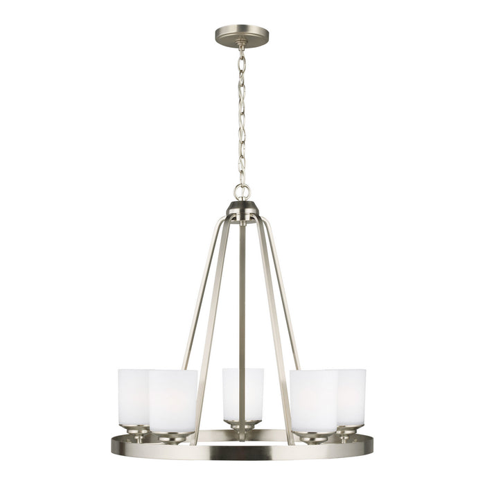 Myhouse Lighting Generation Lighting - 3130705-962 - Five Light Chandelier - Kemal - Brushed Nickel