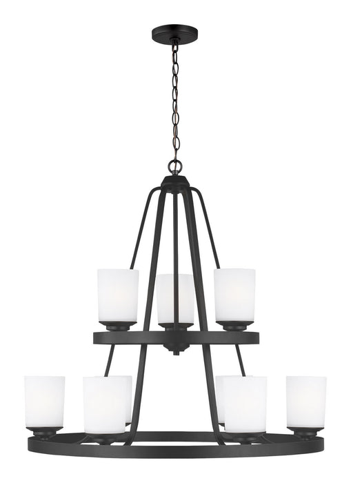 Myhouse Lighting Generation Lighting - 3130709EN3-112 - Nine Light Chandelier - Kemal - Midnight Black