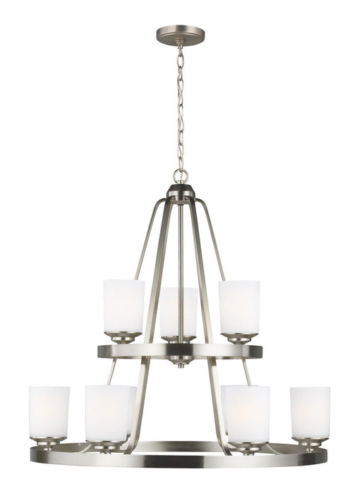 Myhouse Lighting Generation Lighting - 3130709EN3-962 - Nine Light Chandelier - Kemal - Brushed Nickel