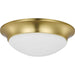 Myhouse Lighting Progress Lighting - P350147-012 - Two Light Flush Mount - Etched Opal Dome - Satin Brass