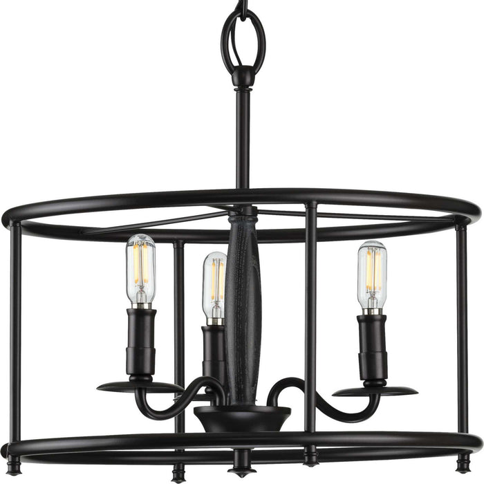 Myhouse Lighting Progress Lighting - P350150-031 - Three Light Semi Flush Convertible - Durrell - Black