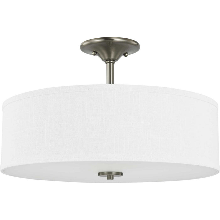 Myhouse Lighting Progress Lighting - P350167-009 - Three Light Semi Flush Mount - Inspire - Brushed Nickel