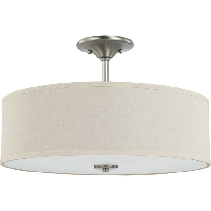 Myhouse Lighting Progress Lighting - P350168-009 - Three Light Semi Flush Mount - Inspire - Brushed Nickel