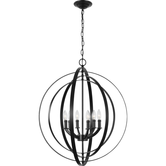 Myhouse Lighting Progress Lighting - P3889-31 - Six Light Pendant - Equinox - Black