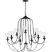 Myhouse Lighting Progress Lighting - P400196-031 - Nine Light Chandelier - Bowman - Black