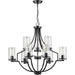 Myhouse Lighting Progress Lighting - P400198-031 - Nine Light Chandelier - Lassiter - Black