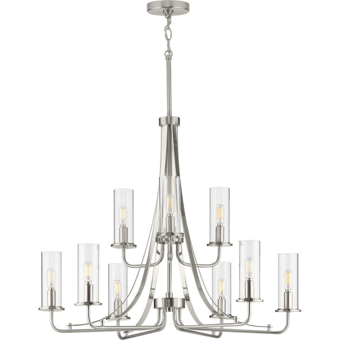 Myhouse Lighting Progress Lighting - P400210-009 - Nine Light Chandelier - Riley - Brushed Nickel