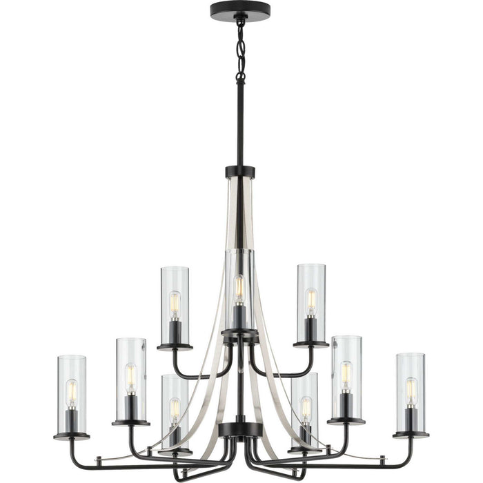 Myhouse Lighting Progress Lighting - P400210-031 - Nine Light Chandelier - Riley - Black