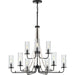 Myhouse Lighting Progress Lighting - P400210-031 - Nine Light Chandelier - Riley - Black