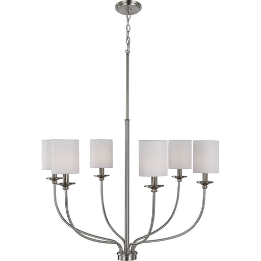 Myhouse Lighting Progress Lighting - P400227-009 - Six Light Foyer Chandelier - Bonita - Brushed Nickel