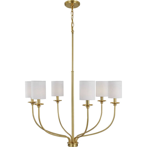 Myhouse Lighting Progress Lighting - P400227-012 - Six Light Foyer Chandelier - Bonita - Satin Brass