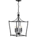 Myhouse Lighting Progress Lighting - P500214-031 - Four Light Foyer Pendant - Parkhurst - Black