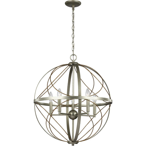 Myhouse Lighting Progress Lighting - P500287-134 - Five Light Pendant - Brandywine - Silver Ridge