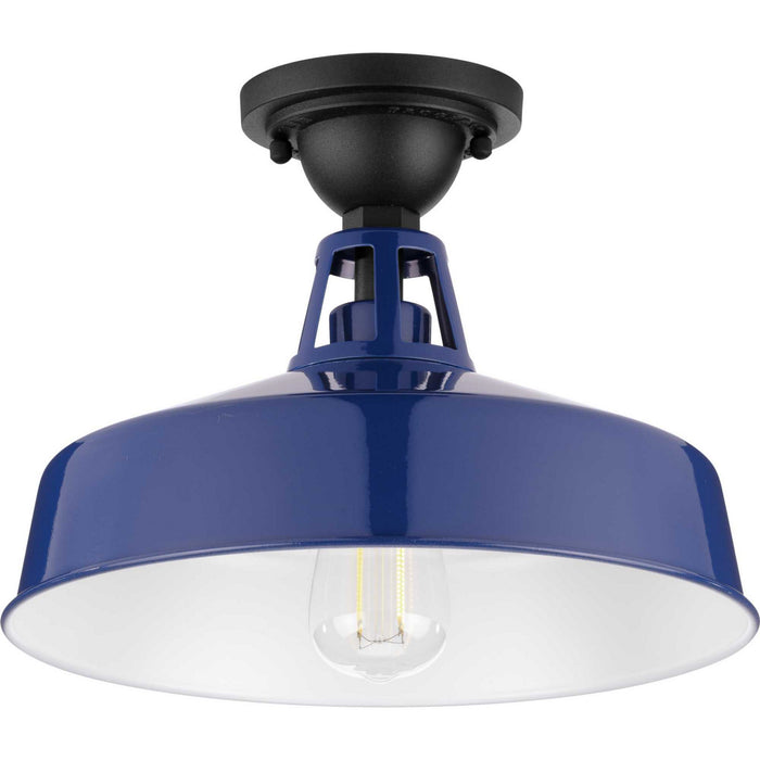 Myhouse Lighting Progress Lighting - P550070-091 - One Light Semi Flush Mount - Cedar Springs - Navy